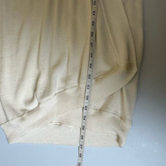 JINABE Dress Womens 2 Silk Sweater Cream Asymmetrical Neutral Minimalist Vintage - Picture 15 of 16